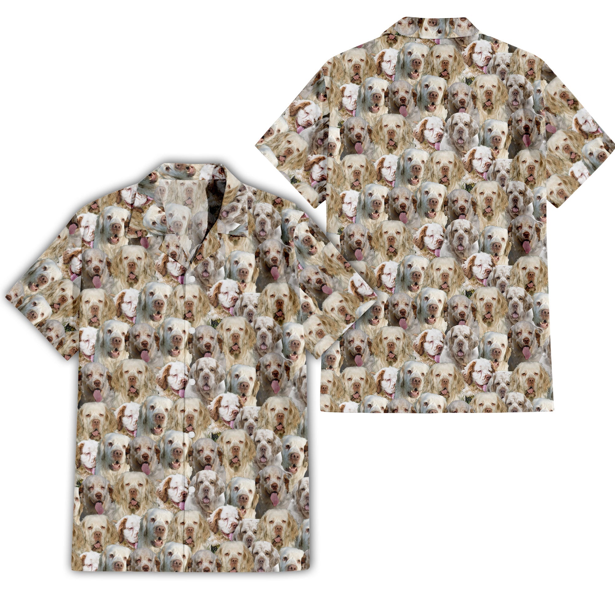 Clumber Spaniel Full Face Hawaiian Shirt & Shorts