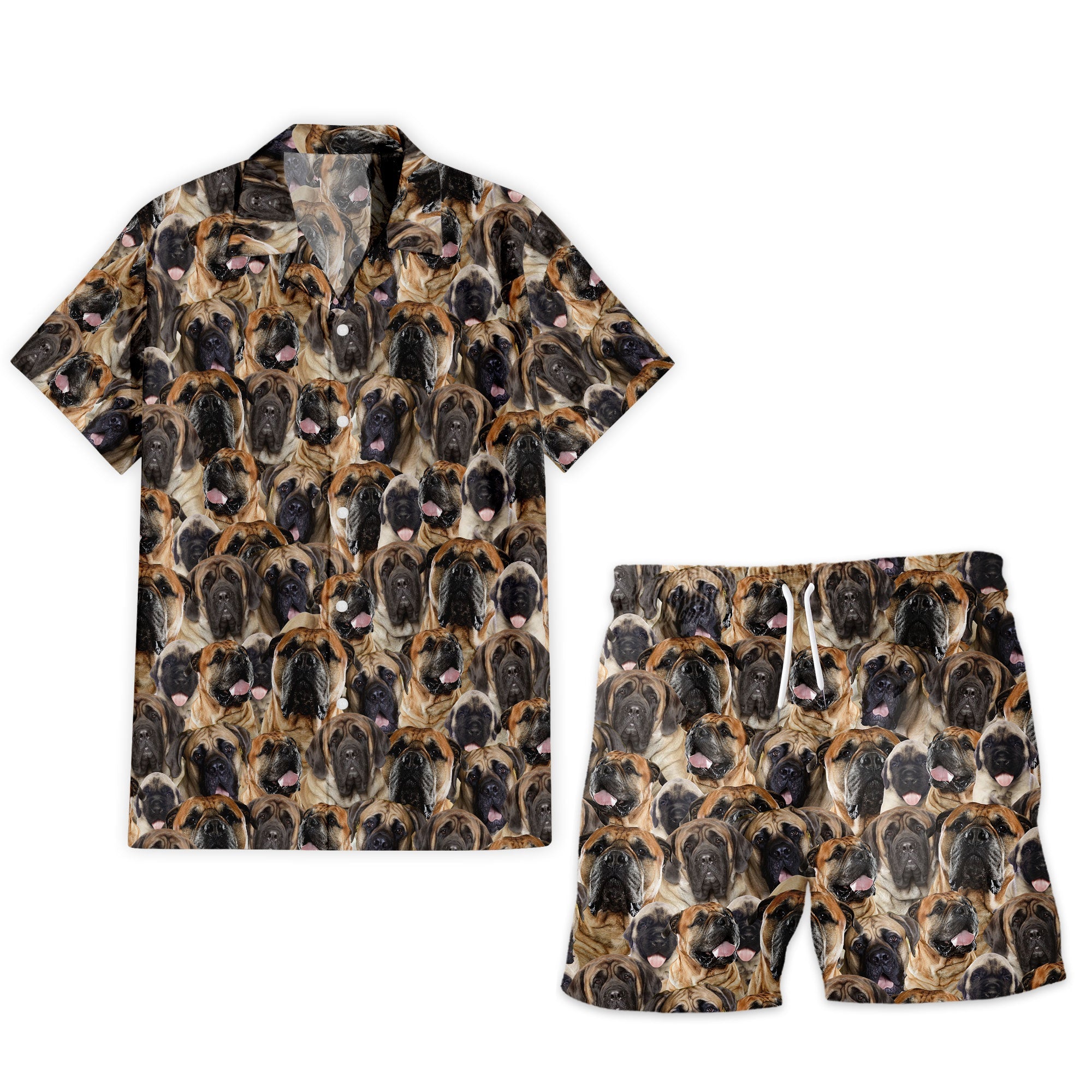 English Mastiff Full Face Hawaiian Shirt & Shorts