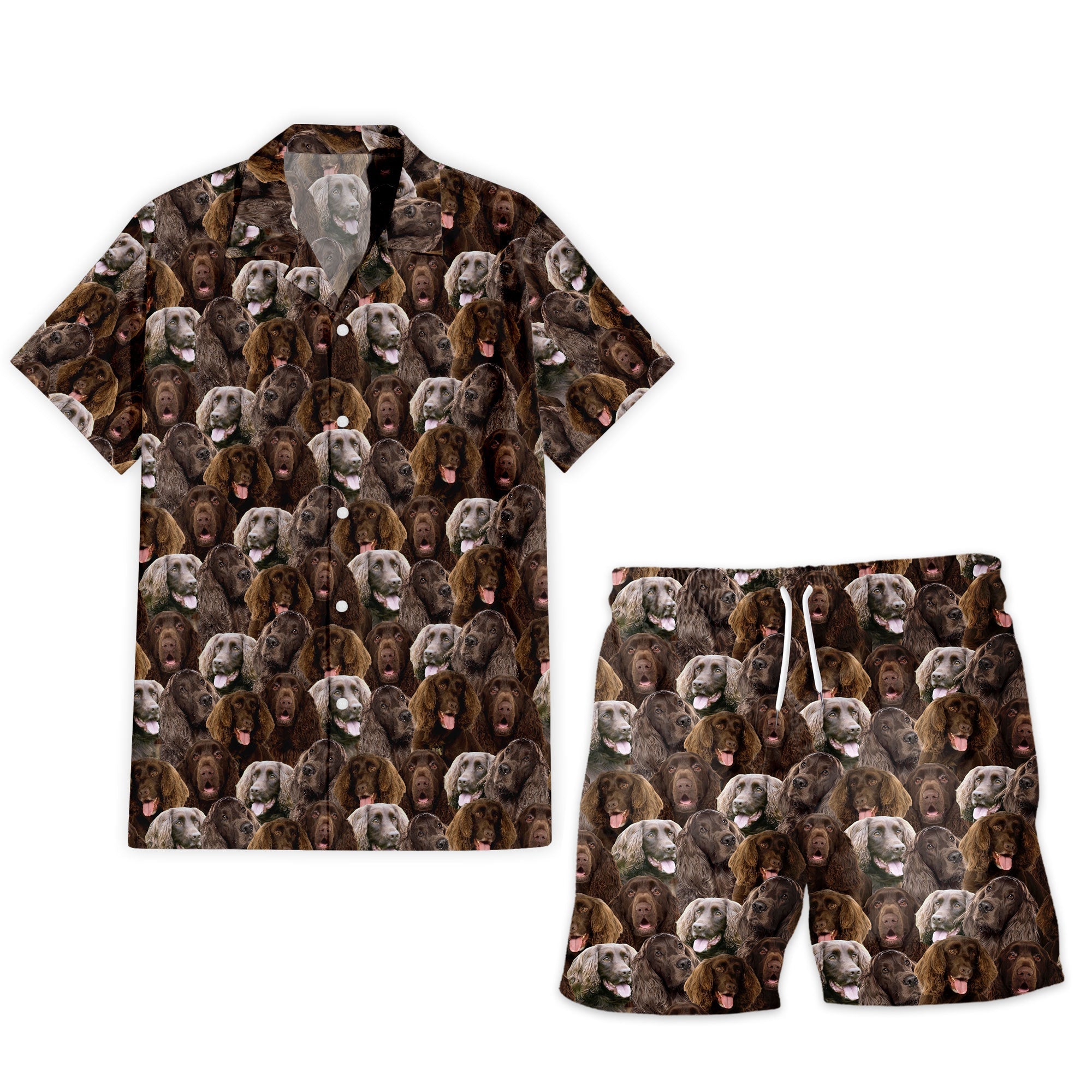 Field Spaniel Full Face Hawaiian Shirt & Shorts