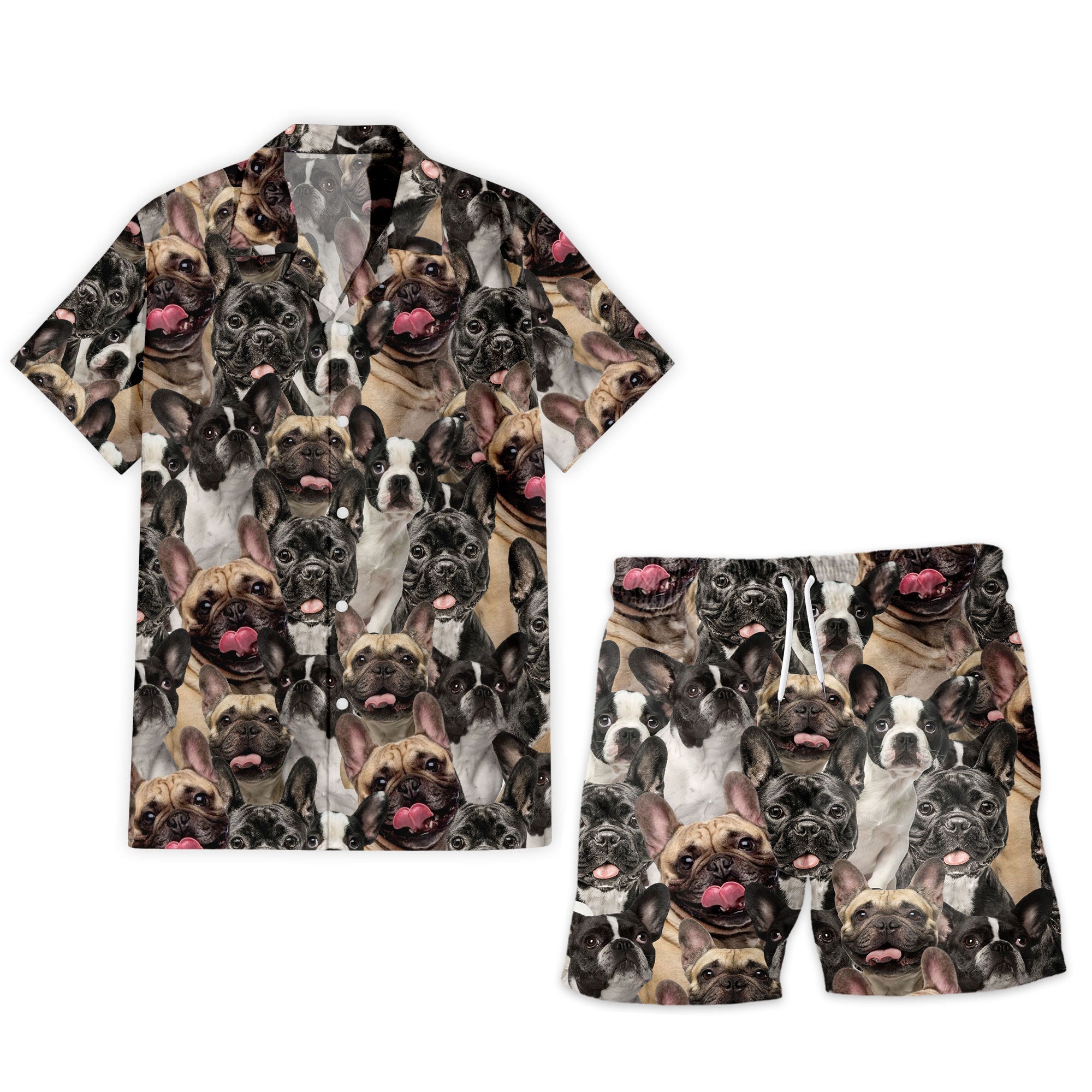 French Bulldog Full Face Hawaiian Shirt & Shorts