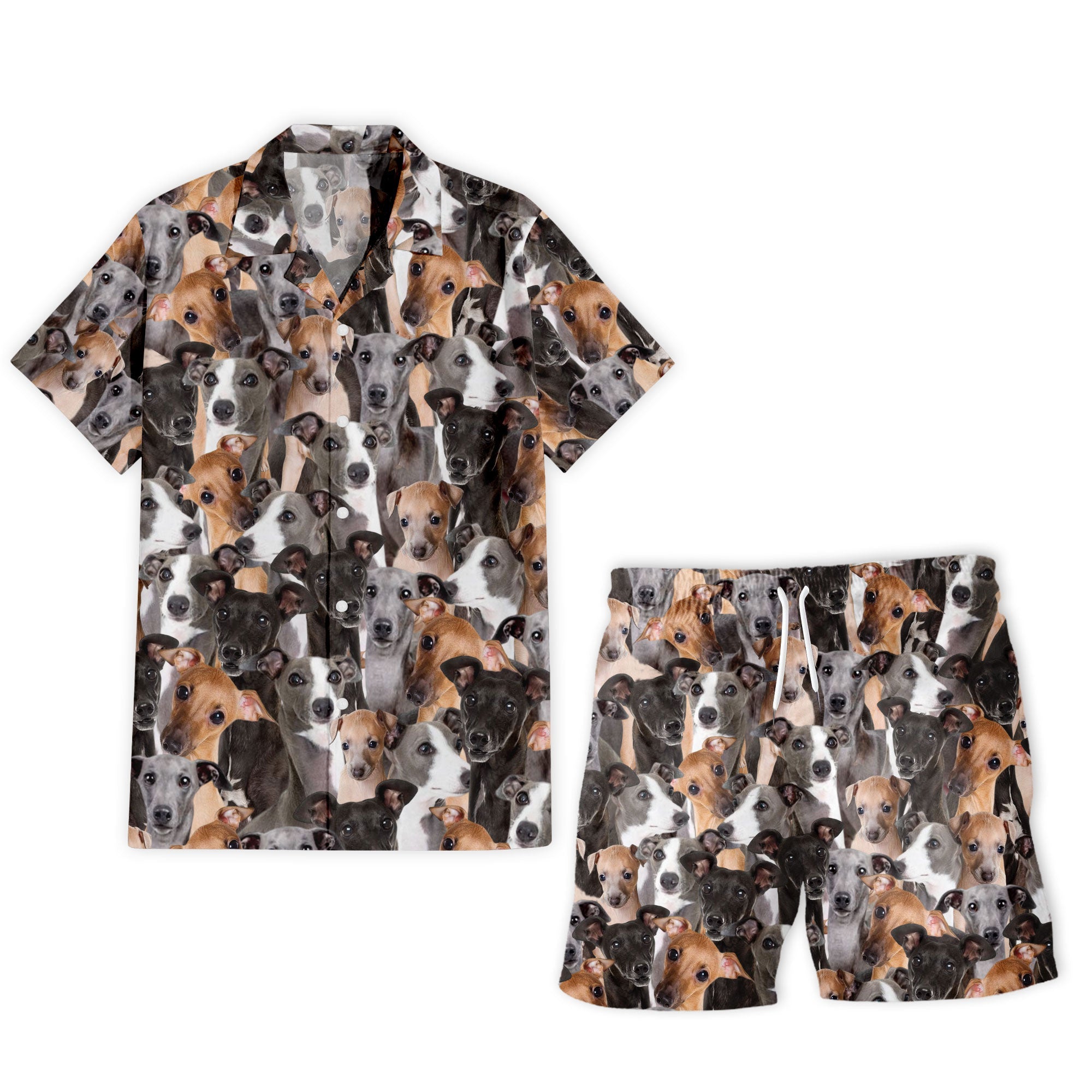 Italian Greyhound Full Face Hawaiian Shirt & Shorts