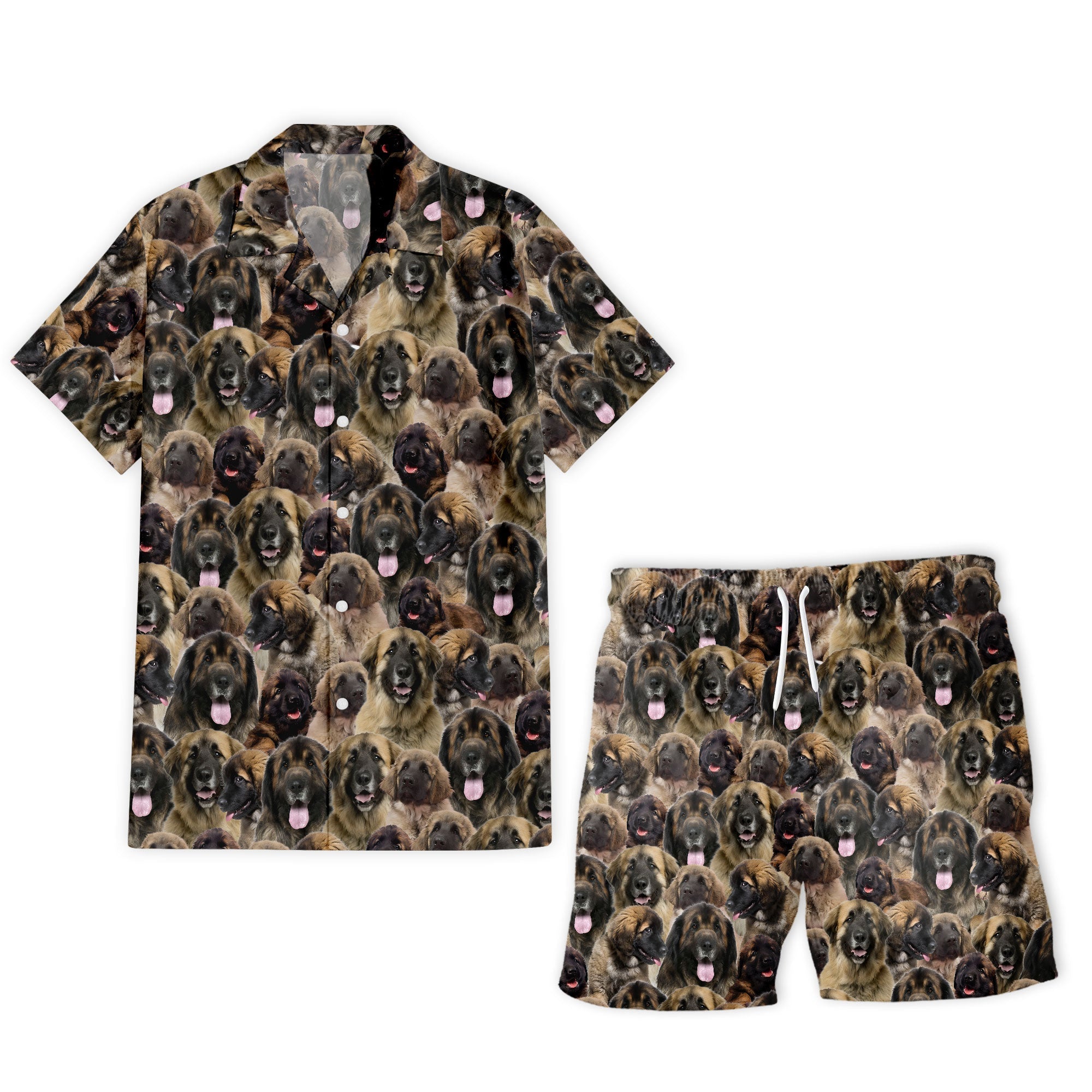 Leonberger Full Face Hawaiian Shirt & Shorts