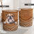 English Bulldog Rattan Texture Laundry Basket