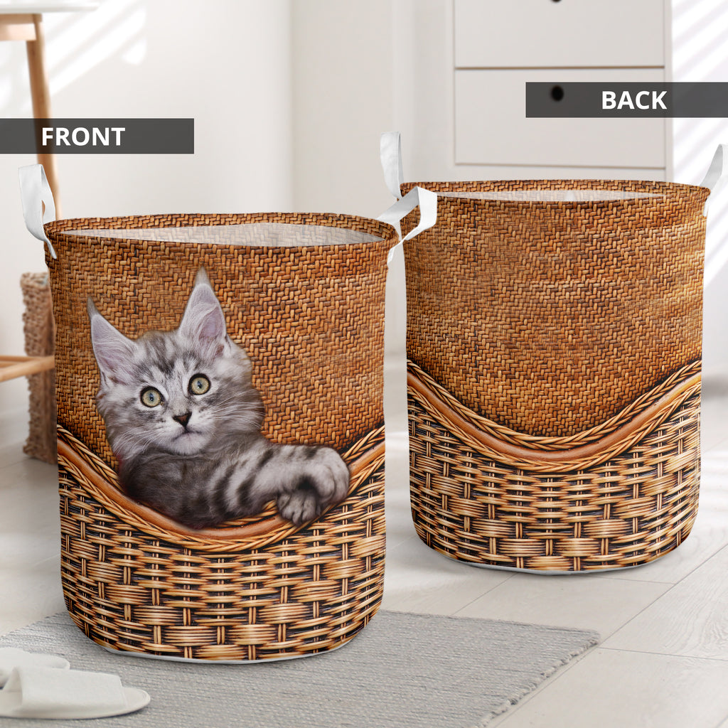 Main Coon Rattan Texture Laundry Basket
