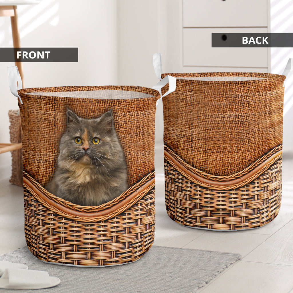 Munchkin Cat Rattan Texture Laundry Basket