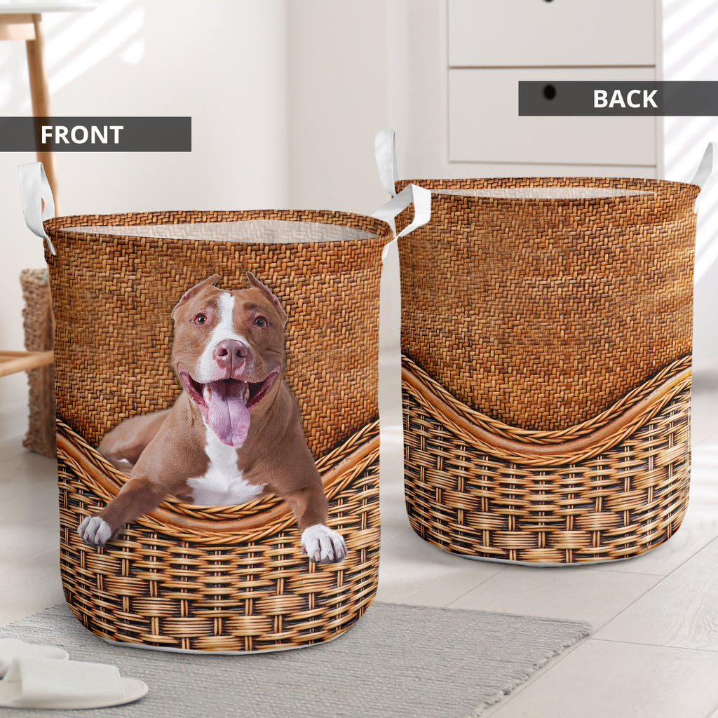 Pitbull Rattan Texture Laundry Basket
