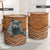 Scottish Fold Cat Rattan Texture Laundry Basket