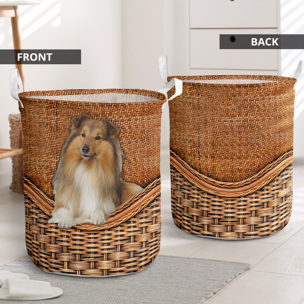 Sheetland Sheepdog Rattan Texture Laundry Basket 2