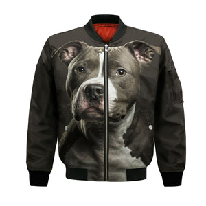 American Staffordshire Terrier AI - Unisex 3D Graphic Bomber Jacket