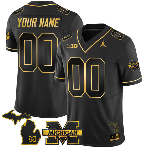 Michigan Wolverines 2025 Gold Vapor Limited Custom Jersey - All Stitched