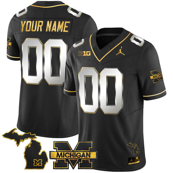 Michigan Wolverines 2025 Gold Vapor Limited Custom Jersey - All Stitched