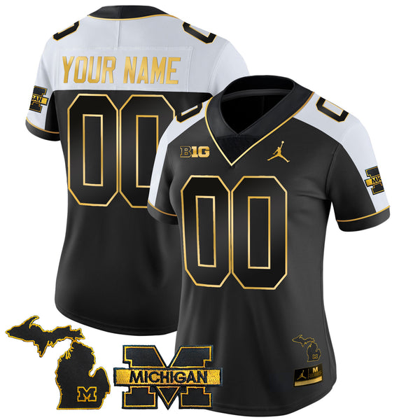 Michigan Wolverines 2025 Gold Vapor Limited Custom Jersey - All Stitched