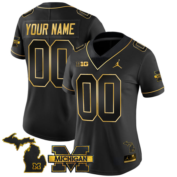 Michigan Wolverines 2025 Gold Vapor Limited Custom Jersey - All Stitched