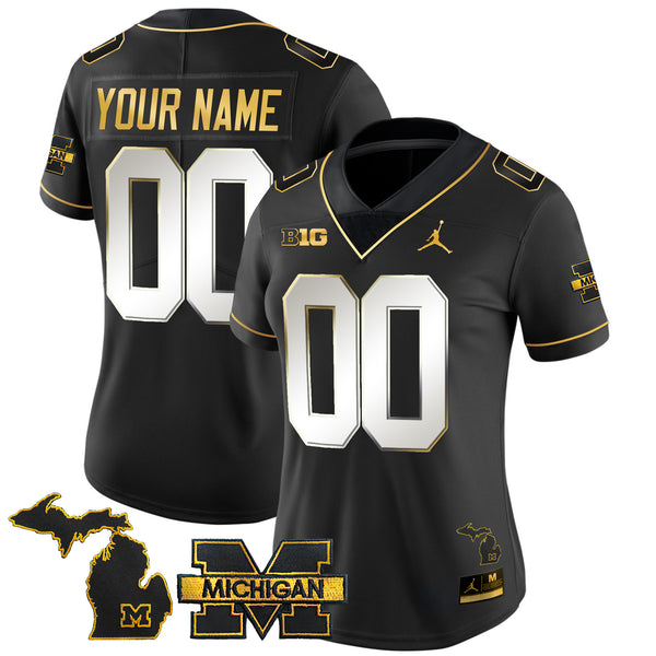 Michigan Wolverines 2025 Gold Vapor Limited Custom Jersey - All Stitched