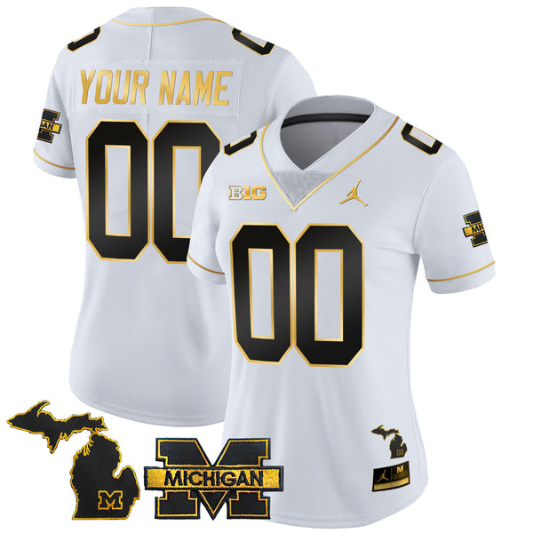 Michigan Wolverines 2025 Gold Vapor Limited Custom Jersey - All Stitched