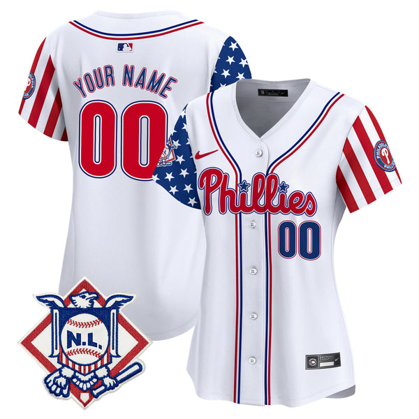 Phillies 2025 Fourth of July Vapor Premier Limited Custom Jersey V2 - All Stitched
