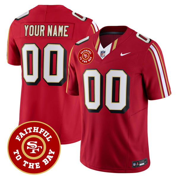 49ers Faithful To The Bay Patch Vapor Limited Custom Jersey V9 - All Stitched