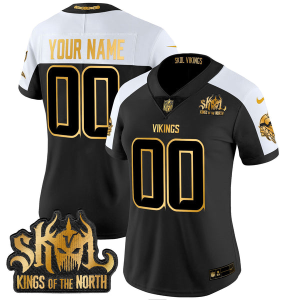 Minnesota Vikings 2024 Winter Warrior Skol Patch Gold Vapor Limited Custom Jersey - All Stitched