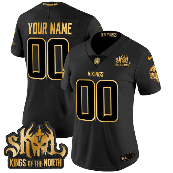 Minnesota Vikings 2024 Winter Warrior Skol Patch Gold Vapor Limited Custom Jersey - All Stitched