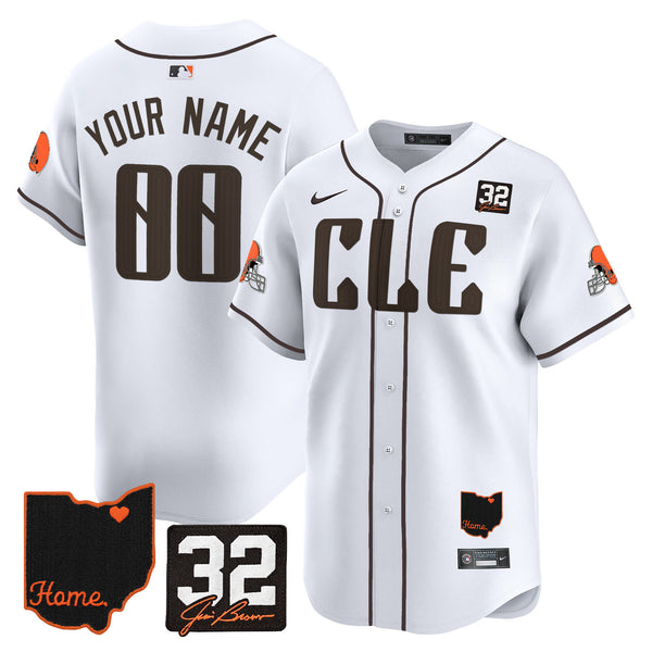 Cleveland Browns 2025 Jim Brown Memorial & Home Patch Vapor Premier Limited Custom Jersey - All Stitched