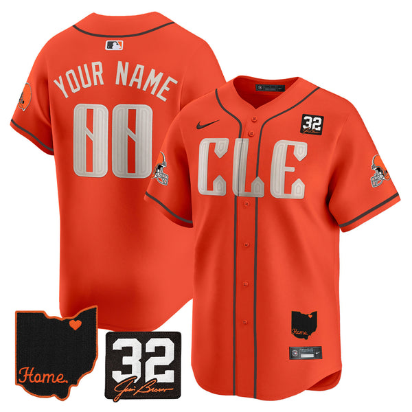 Cleveland Browns 2025 Jim Brown Memorial & Home Patch Vapor Premier Limited Custom Jersey - All Stitched