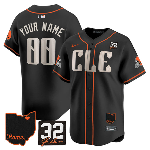 Cleveland Browns 2025 Jim Brown Memorial & Home Patch Vapor Premier Limited Custom Jersey - All Stitched