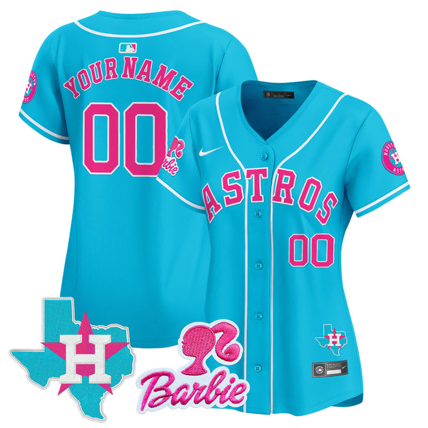 Astros Barbie Patch Vapor Premier Limited Custom Jersey - All Stitched
