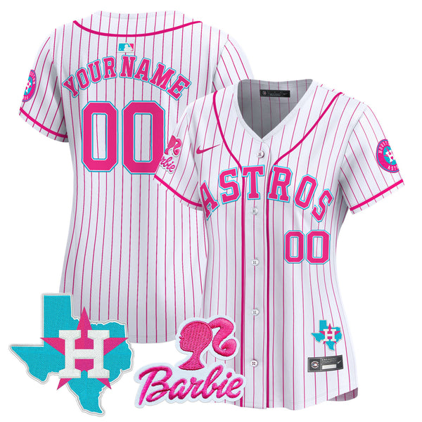 Astros Barbie Patch Vapor Premier Limited Custom Jersey - All Stitched