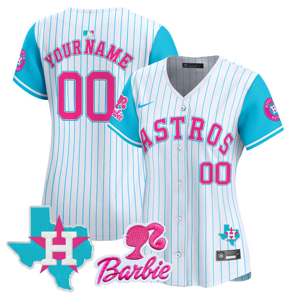 Astros Barbie Patch Vapor Premier Limited Custom Jersey - All Stitched