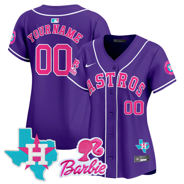 Astros Barbie Patch Vapor Premier Limited Custom Jersey - All Stitched