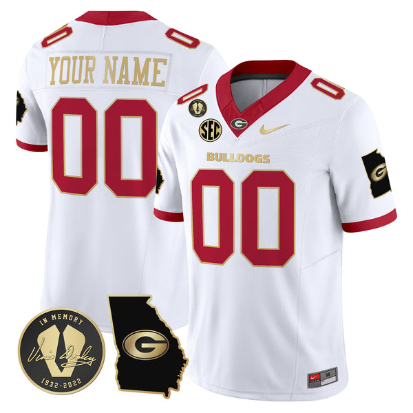 Georgia Bulldogs 2025 Vapor Limited Custom Jersey V3 - Georgia Map - All Stitched