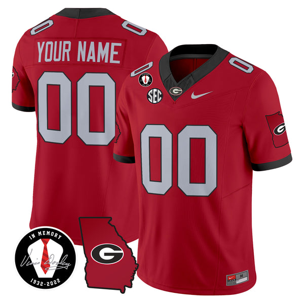 Georgia Bulldogs 2025 Vapor Limited Custom Jersey V3 - Georgia Map - All Stitched