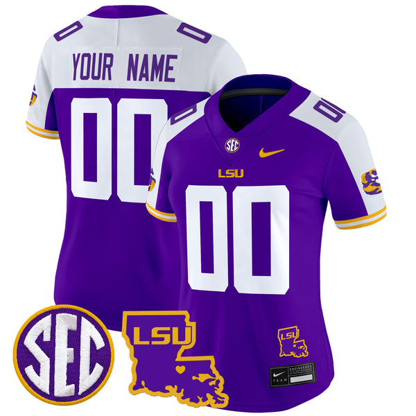 LSU Tigers 2025 Louisiana Patch Vapor Limited Custom Jersey - All Stitched