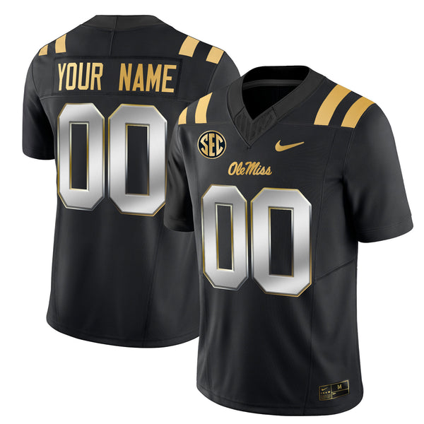 Ole Miss Rebels 2024 Gold Vapor Limited Custom Jersey - All Stitched