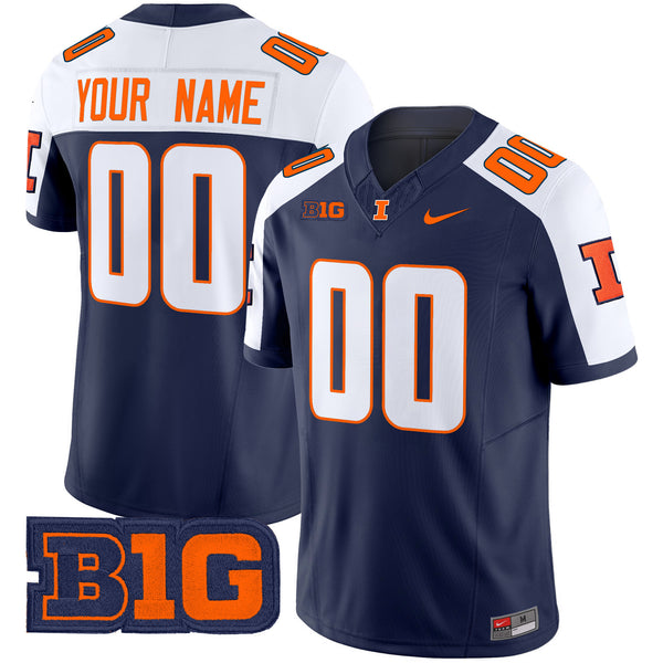 Illinois Fighting Illini 2024 Vapor Limited Custom Jersey - All Stitched