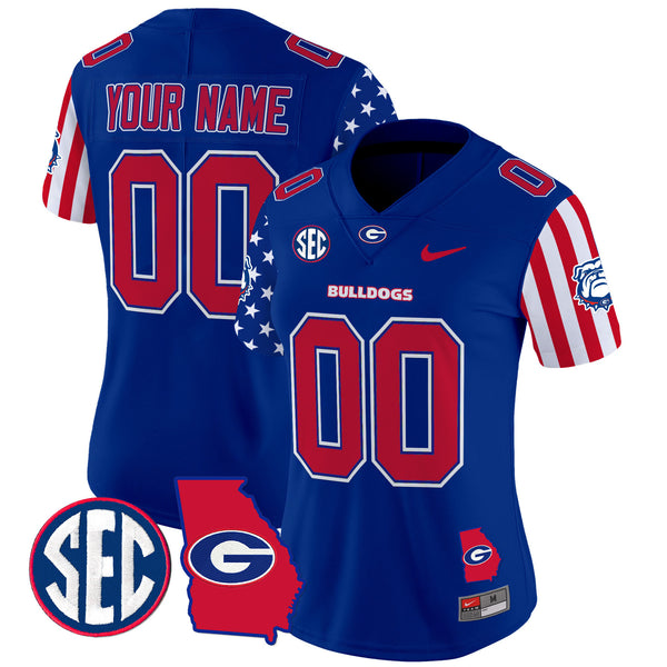 Georgia Bulldogs American Style Vapor Limited Custom Jersey - All Stitched