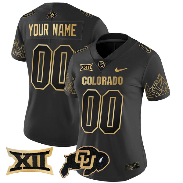 Colorado Buffaloes Big 12 XII Patch Gold Vapor Limited Custom Jersey - All Stitched