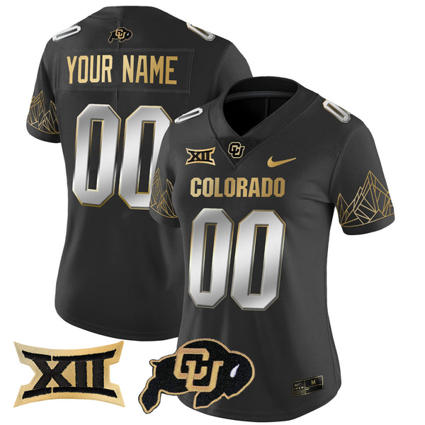 Colorado Buffaloes Big 12 XII Patch Gold Vapor Limited Custom Jersey - All Stitched