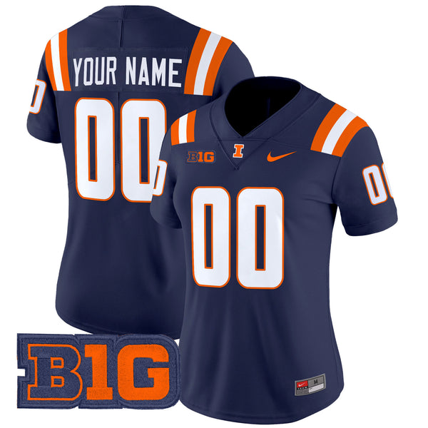 Illinois Fighting Illini 2024 Vapor Limited Custom Jersey - All Stitched
