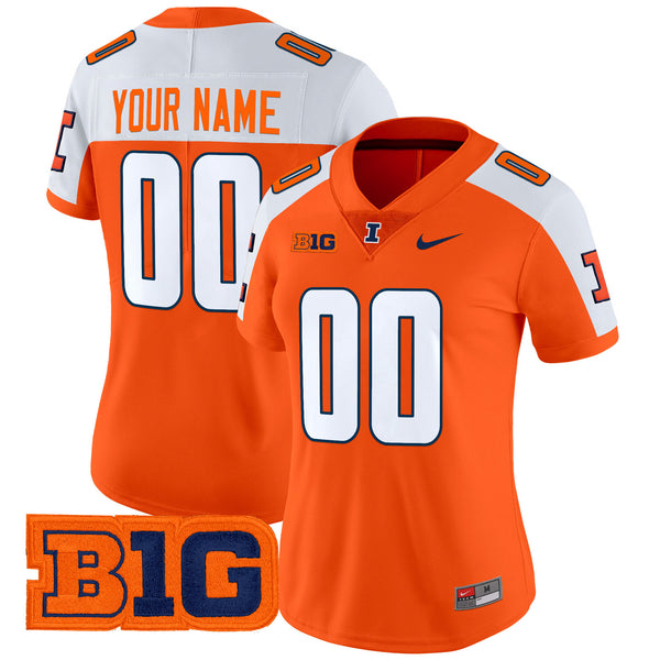 Illinois Fighting Illini 2024 Vapor Limited Custom Jersey - All Stitched