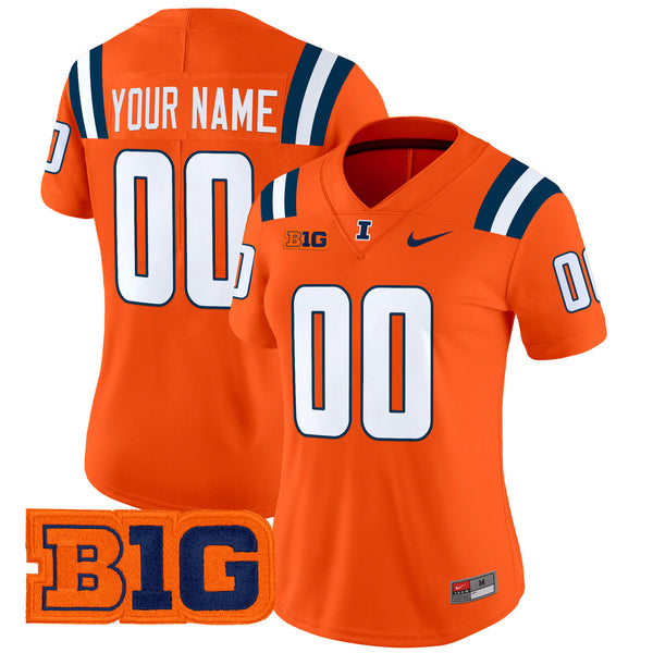 Illinois Fighting Illini 2024 Vapor Limited Custom Jersey - All Stitched
