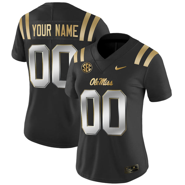 Ole Miss Rebels 2024 Gold Vapor Limited Custom Jersey - All Stitched