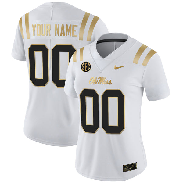 Ole Miss Rebels 2024 Gold Vapor Limited Custom Jersey - All Stitched