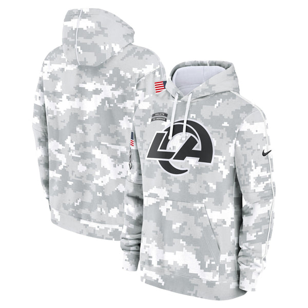 Los Angeles Rams 2024 Salute to Service Pullover Hoodie - Arctic Camo - All Print