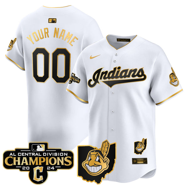 Cleveland Indians 2024 AL Central Division Champions Vapor Premier Limited Custom Jersey - All Stitched