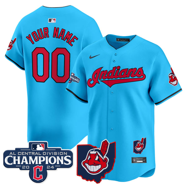 Cleveland Indians 2024 AL Central Division Champions Vapor Premier Limited Custom Jersey - All Stitched