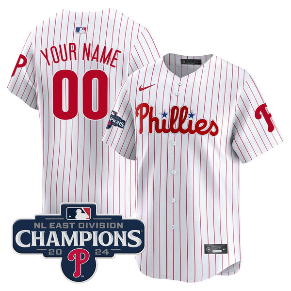 Phillies 2024 NL East Division Champions Gold Vapor Premier Limited Custom Jersey - All Stitched