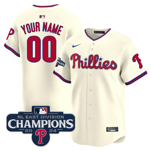 Phillies 2024 NL East Division Champions Gold Vapor Premier Limited Custom Jersey - All Stitched