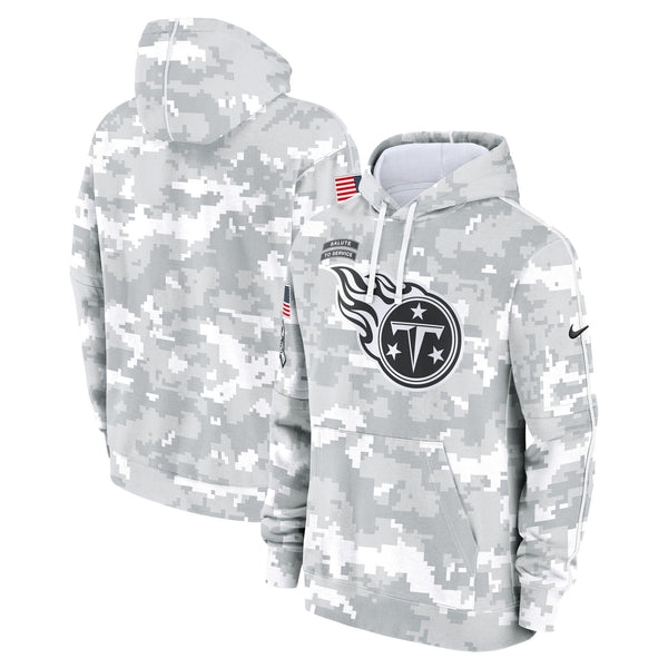 Tennessee Titans 2024 Salute to Service Pullover Hoodie - Arctic Camo - All Print