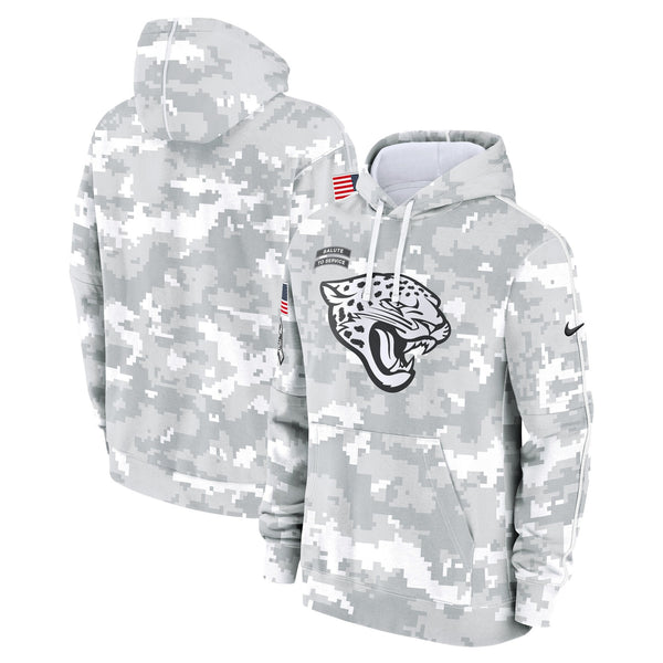 Jacksonville Jaguars 2024 Salute to Service Pullover Hoodie - Arctic Camo - All Print